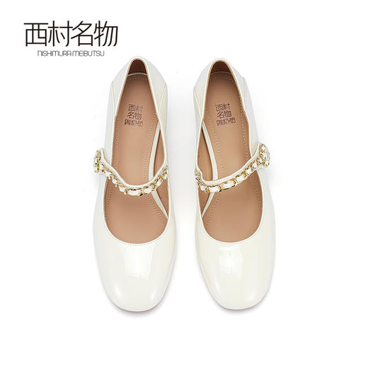 西村名物2024春季新款一字扣单鞋时髦复古玛丽珍时尚高跟鞋X24AE10711 商品图3