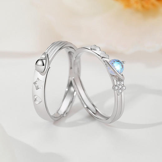 【相恋冥王星】S925银星球情侣戒指【JHY-C000671B】 商品图1