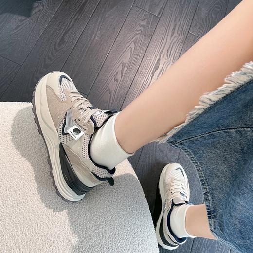 ZHR休闲鞋女鞋2024春季新款时尚百搭减龄清透网面厚底舒适女鞋 商品图3