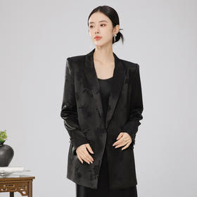 扶摇 春秋西服外套女新中式休闲宽松刺绣国风高级感西装上衣