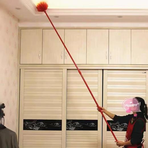 天花板扫把2.5m伸缩杆扫蜘蛛网清洁神器 1把 扫帚鸡毛掸子扫屋顶吊顶扫灰掸尘刷新年过年大扫除 商品图1
