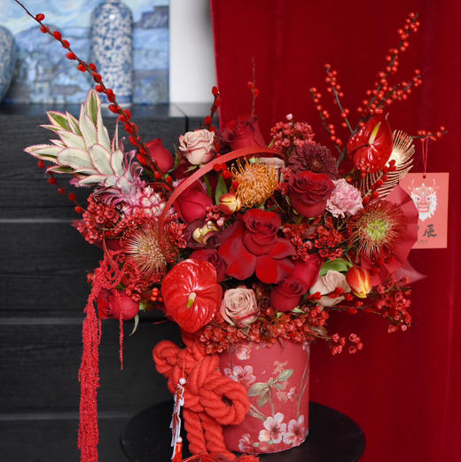 《福气满满》中号冬青粉菠萝大花蕙兰年宵花 商品图2