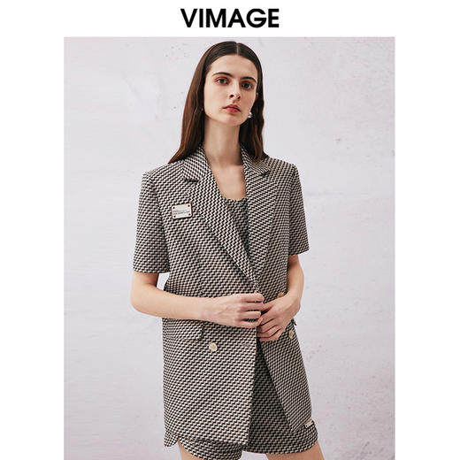 VIMAGE纬漫纪春季新款印花修身时尚外套V2103721 商品图2