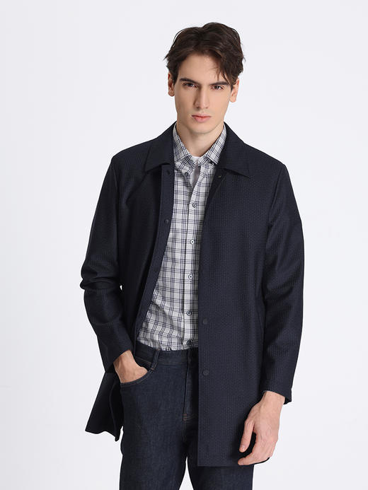 callisto藏青弹力混纺风衣  STFES052C 商品图0