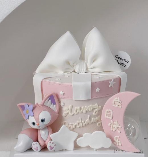 【臻品系列】---半翻糖【玲娜贝儿蝴蝶结】蛋糕 商品图0