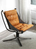 华伦新品意式沙发椅复古牛皮工业风设计师个性吊椅客厅阳台休闲椅 商品缩略图0