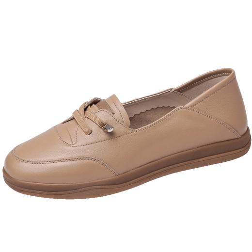 信诺真皮软底小白鞋2024新款春季平底单鞋小皮鞋一脚蹬可可鞋女鞋24C3097-2 商品图2