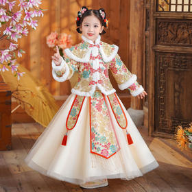 ALBB-中国风女童加绒两件套过年服加绒唐装拜年服套装