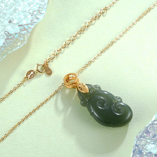 子佩集S925银【彩云归】青玉套链项链【WSB7393】镀金2401 商品图1