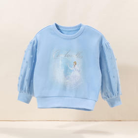 【商场同款】迪士尼童装女童甜美网纱拼接套头卫衣