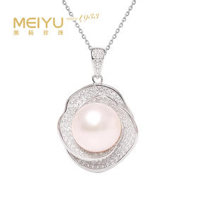 美裕 925银淡水珍珠链牌 11-12mm 107797