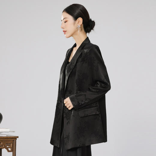 扶摇 春秋西服外套女新中式休闲宽松刺绣国风高级感西装上衣 商品图3