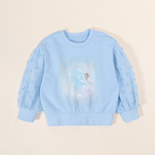 【商场同款】迪士尼童装女童甜美网纱拼接套头卫衣 商品图1