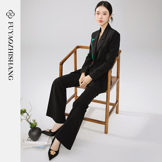 扶摇 国风西装套装女2024早春新款女装职场大女主气质工作服 商品图2