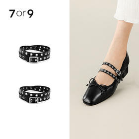 7or9-配饰 黑色气眼长版饰带