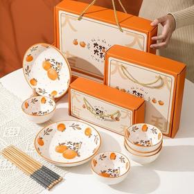 新春礼盒 | 大吉大利&柿柿如意新年碗筷 国潮韵味 釉下彩工艺 安全环保 创意陶瓷碗