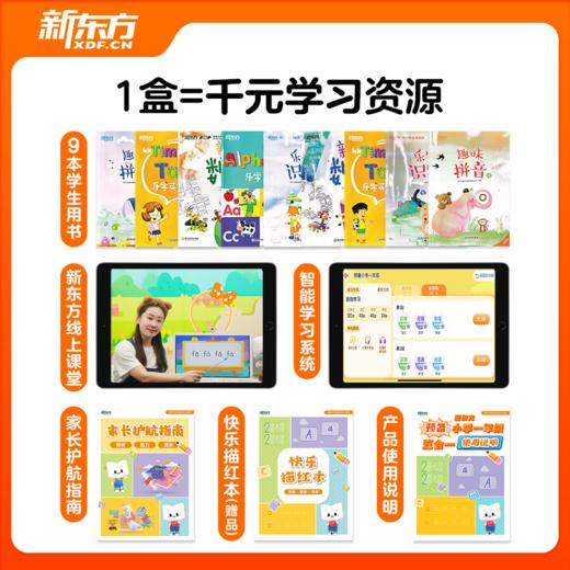 【新东方】预备一年级 五合一 拼音+识字+字母+数学+对话 幼小衔接一盒搞定 商品图10