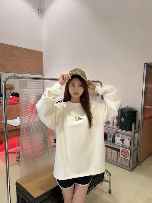 花门原创2024年270g纯棉双面印花情侣长袖T恤男士ins潮牌 商品图1