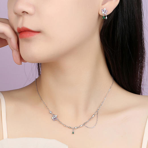 【花开】S925银花朵珐琅滴胶耳饰【JHY-E000659B】 商品图2