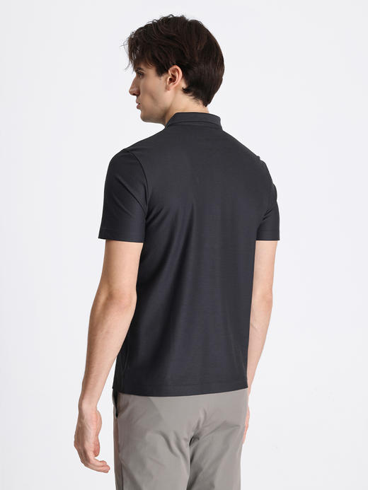 callisto深灰色棉桑蚕丝混纺短袖T恤 STTSS025T 商品图2