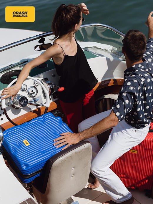 Crash Baggage STRIPE系列 意大利小众设计20寸24寸28寸条纹破损行李箱拉杆箱留学登机箱 商品图1