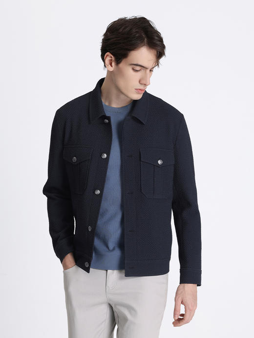 callisto藏青羊毛混纺夹克 STFEJ155C 商品图1