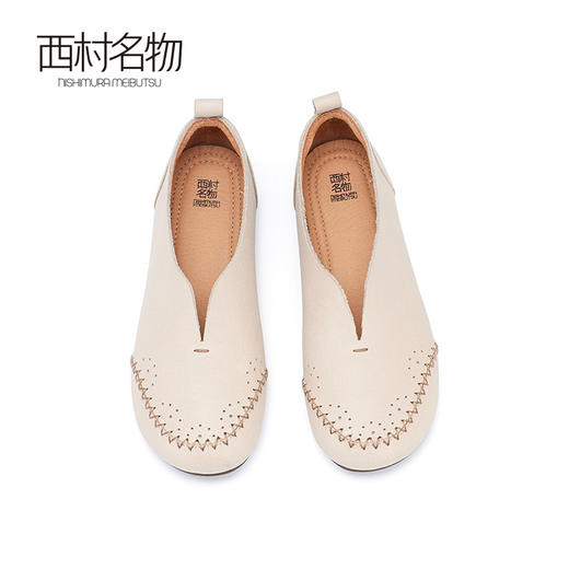 西村名物2024春季新款新国风系列简约平底鞋软底软面妈妈鞋X24AM10431 商品图2