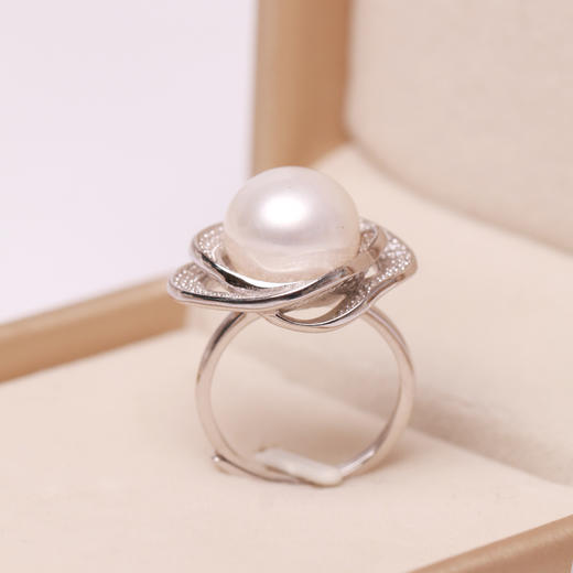 美裕 银 925淡水珍珠戒指11-12mm 107815 开口戒 商品图1