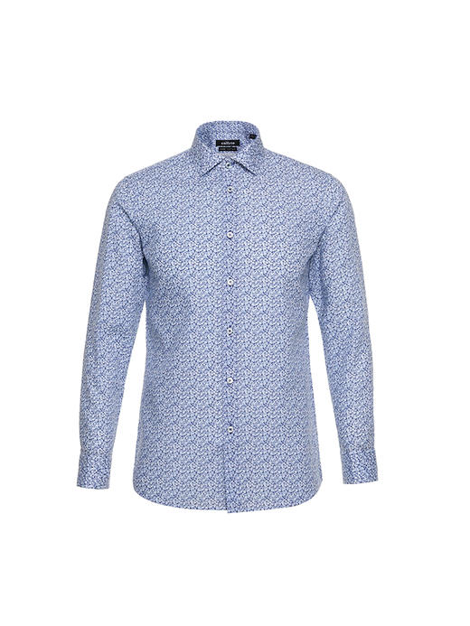 callisto蓝色全棉艺术家印花长袖衬衫 STSTL208C 商品图4