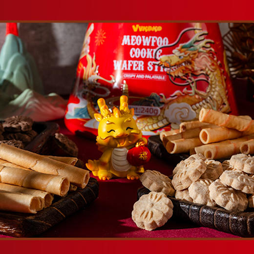 VVKOKO喵芙大吉礼盒装饼干240g/051004 草莓味卷心酥+原味花型曲奇+巧克力味花型曲奇+椰子味卷心酥 商品图2