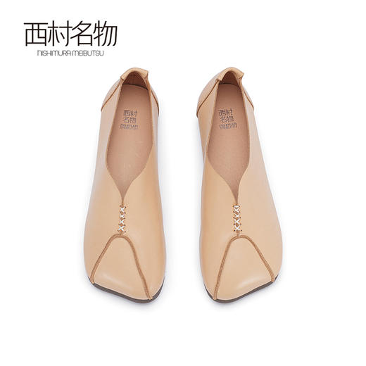 西村名物2024春季新款新国风系列简约平底鞋舒适软皮奶奶鞋X24AM10351 商品图2