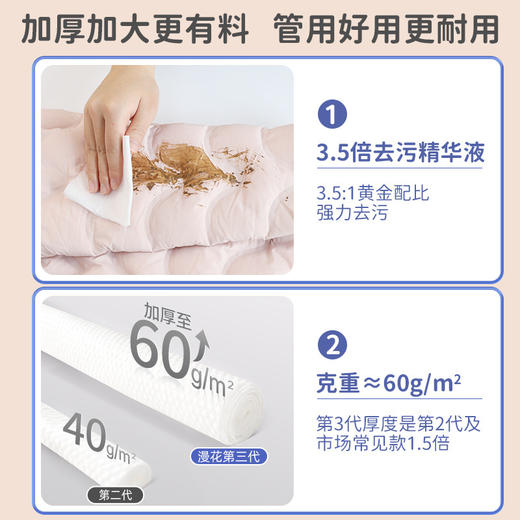 【漫花纸品】漫花羽绒服清洁湿巾家用干洗强力去污纸巾衣物清洁专用湿巾纸免洗 商品图1
