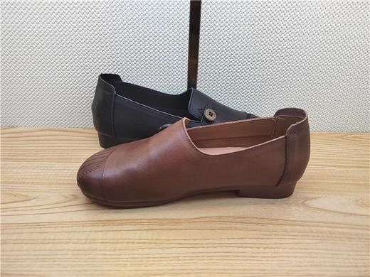 豪行秋冬新款22346256真皮复古休闲低跟女鞋单鞋皮鞋 商品图3