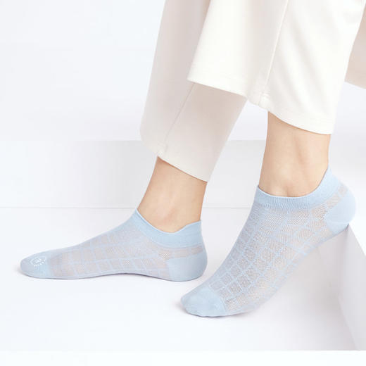 柒牌男士提耳袜子夏季薄款短袜格纹休闲百搭男式防臭抗菌透气男袜	126F70320 商品图2