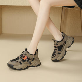 品质好货 | Safiya/索菲娅2023秋冬加绒复古拼色绑带老爹鞋运动鞋 SF34112727