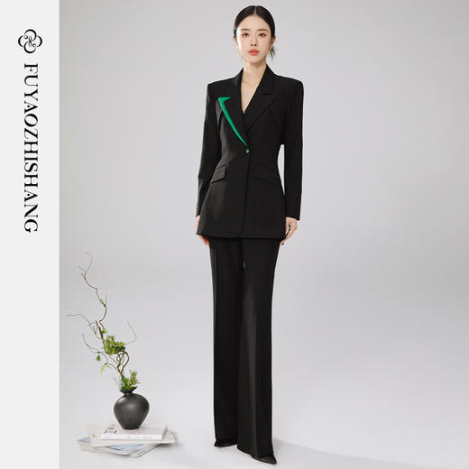 扶摇 国风西装套装女2024早春新款女装职场大女主气质工作服 商品图5