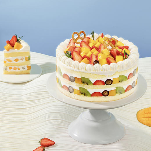 【幸福满满蛋糕】多种水果铺满顶层，3层鲜美果肉，营养美味。（1P129.9/2P149.9/3P209.9/4P279.9） 商品图1