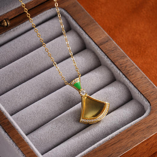 子佩集S925银【秋风引】套链项链【S67】蓝珀镀金2401 商品图0