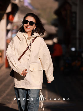 踏春 城市户外日本进口纸感面料大贴袋连帽套头户外外套