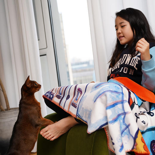 【趁早文创】Kiera Ye by 趁早相亲相爱/百变猫猫盖毯办公室午休毯披肩沙发毯 商品图4