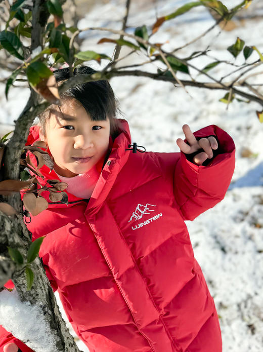 力丼田2024攀山系列新款 | 儿童90白鸭绒长款羽绒服L2303S019CARD 商品图4