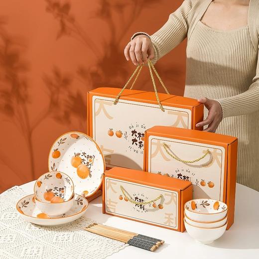 新春礼盒 | 大吉大利&柿柿如意新年碗筷 国潮韵味 釉下彩工艺 安全环保 创意陶瓷碗 商品图2