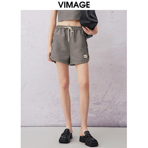 VIMAGE纬漫纪夏季新款高腰显瘦休闲短裤女V2105724 商品图0