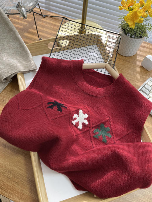 2025早春【日系甜美风 精致刺绣无袖马甲背心】宽松叠穿 学院风 针织坎肩上衣 商品图5