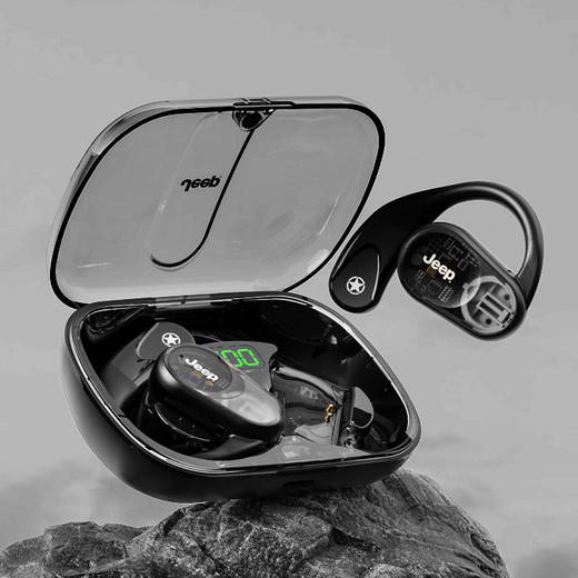 Jeep OWS耳机 耳挂配戴 环绕立体音 蓝牙5.3 高清通话 米白色/黑色 商品图6