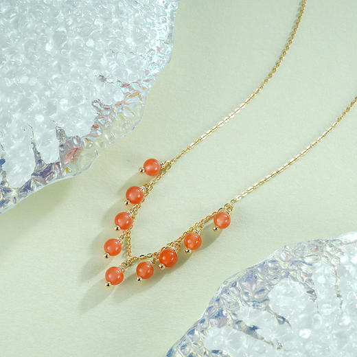 子佩集S925银【香零落】套链项链【AS00386】镀金玛瑙2401 商品图0