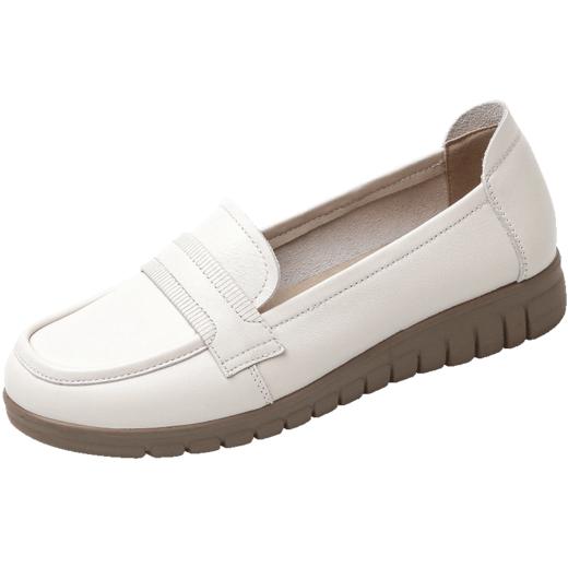 信诺真皮软底妈妈鞋2024新款春季舒适一脚蹬女单鞋中老年休闲皮鞋24C6315-107 商品图2