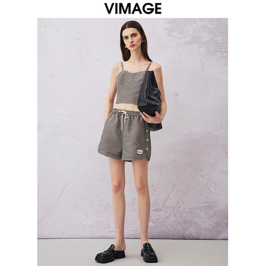 VIMAGE纬漫纪夏季新款高腰显瘦休闲短裤女V2105724 商品图1