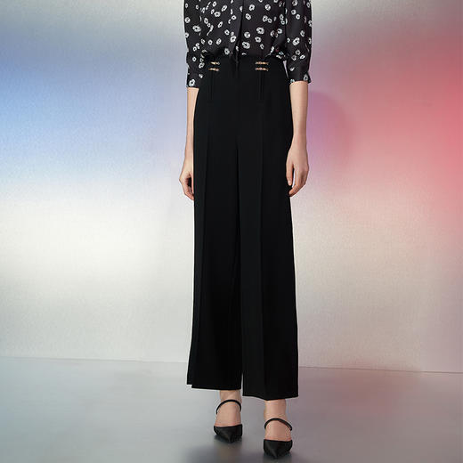 EITIE爱特爱春季新款干练百搭高腰显瘦直筒裤7705408 商品图2