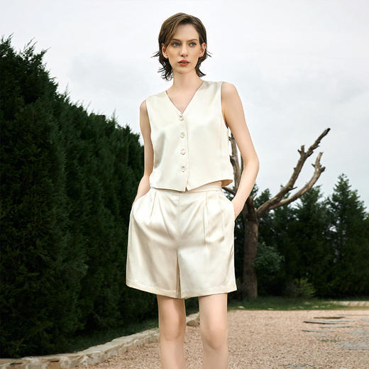 Solo seta25姆米重磅真丝睡衣套装女桑蚕丝马甲短裤长裤2025 商品图2